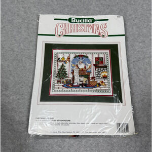 Bucilla Counted Cross Stitch Kit Checking His List Christmas Santa #828